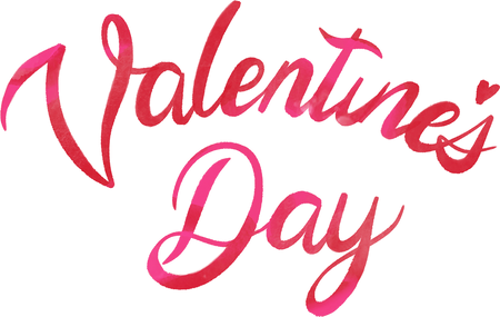 Brushstroke Calligraphy of Valentine's Day Text 